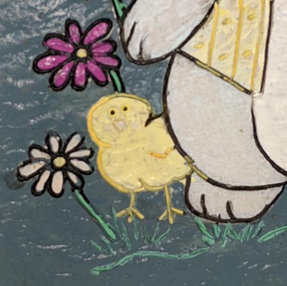 Oval Hanging Shale Rock Happy Easter Sign - Picture 2 of 9